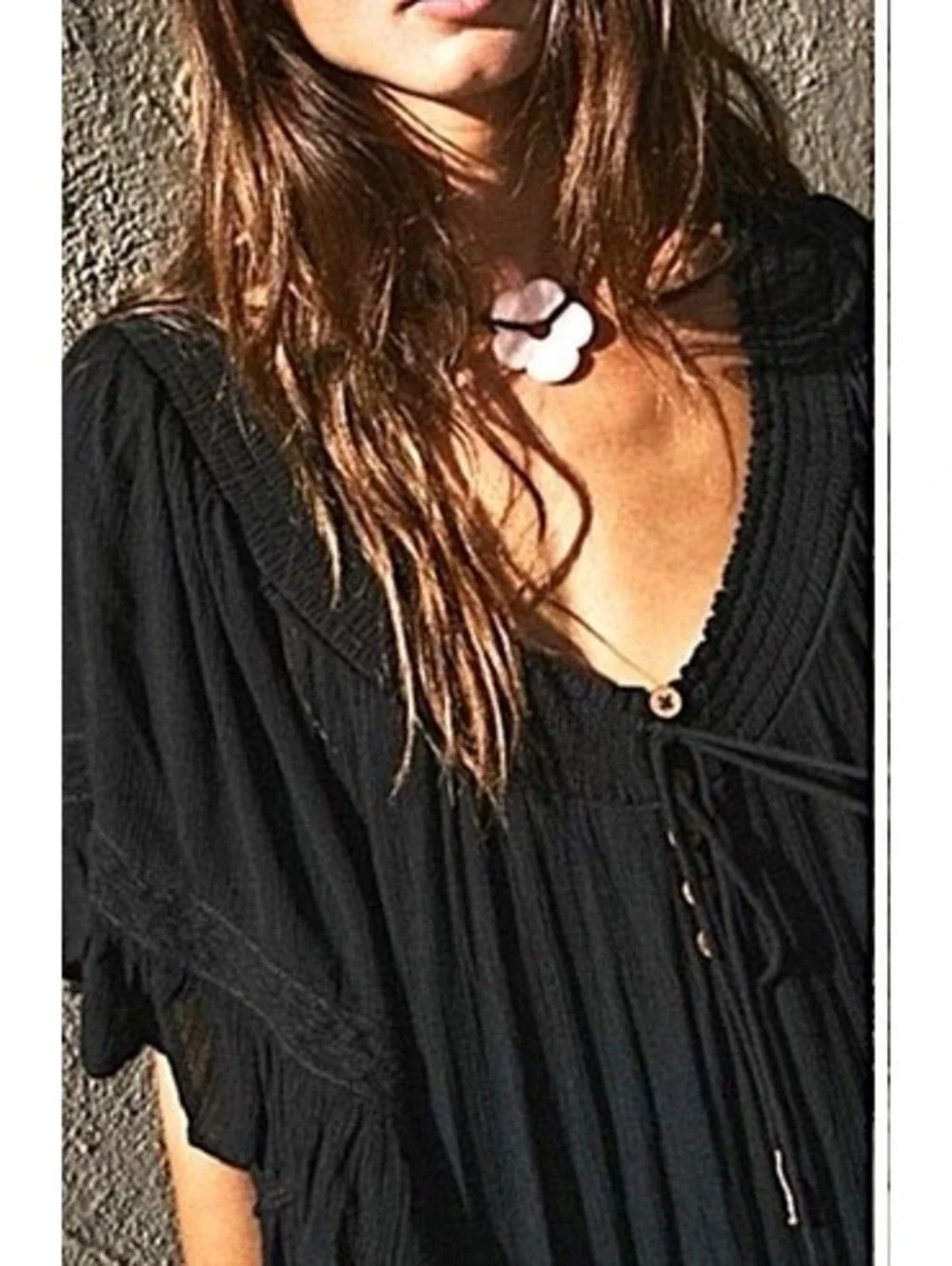 Free People Dream On Maxi Dress ruffle flutter sleeves lace panel SIZE XS #1355